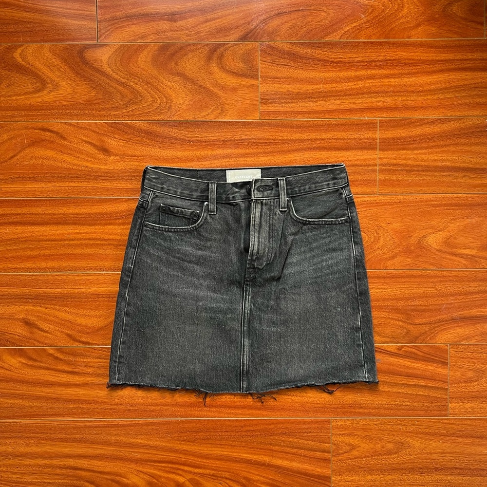 Everlane Washed Black Denim Skirt Size 25